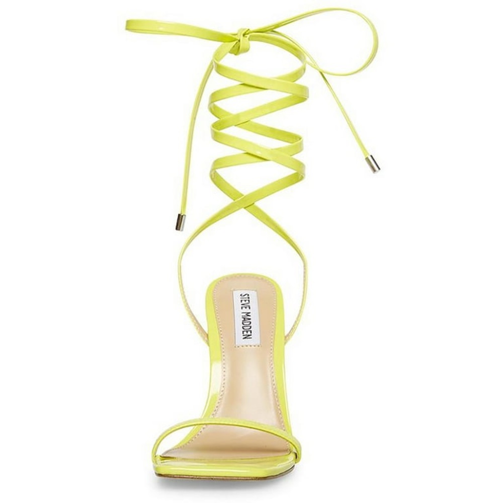 Steve Madden Yellow Patent Uplift Strappy Wrap Sandal Heels [Size 9]